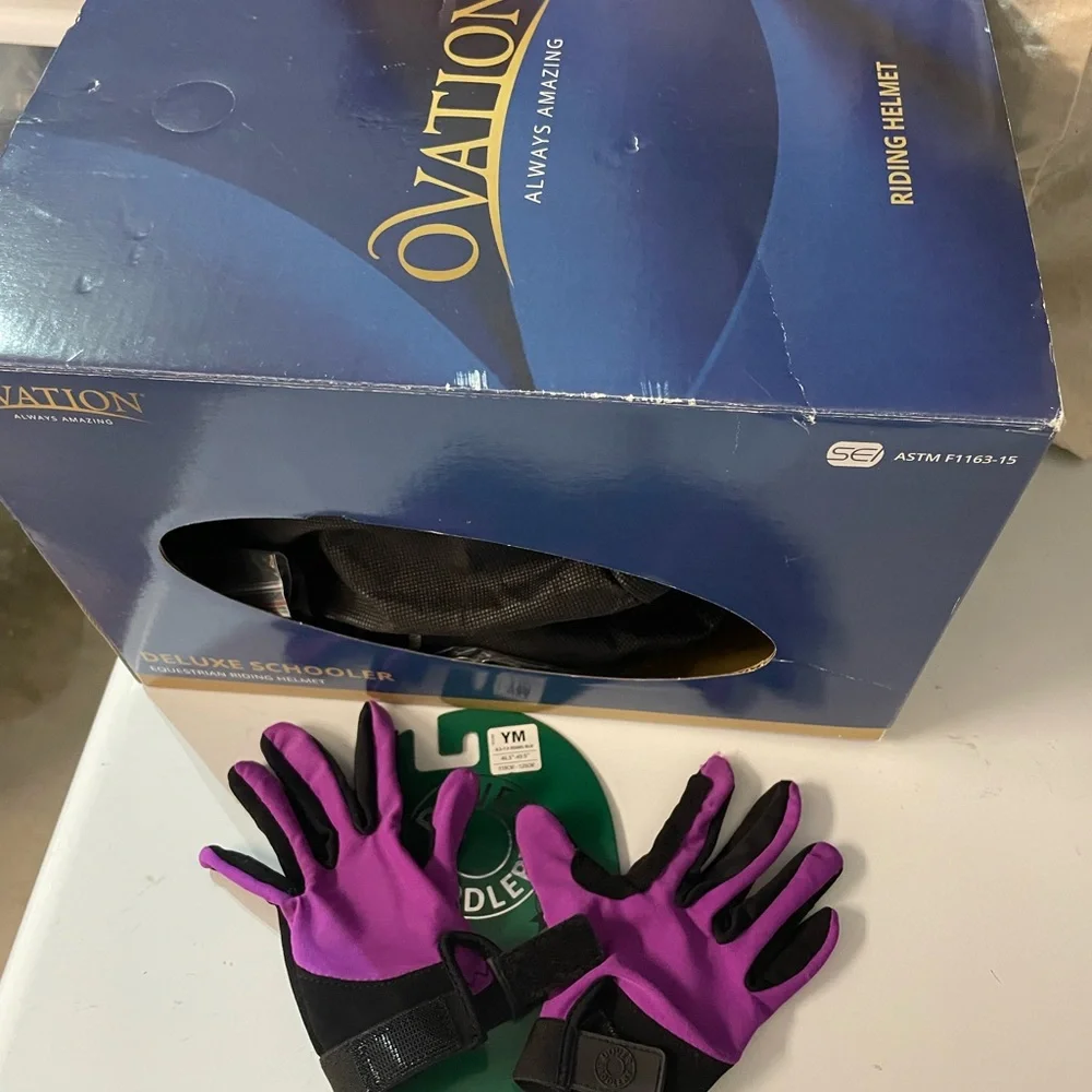 Ovation Purple Kids Riding Gloves